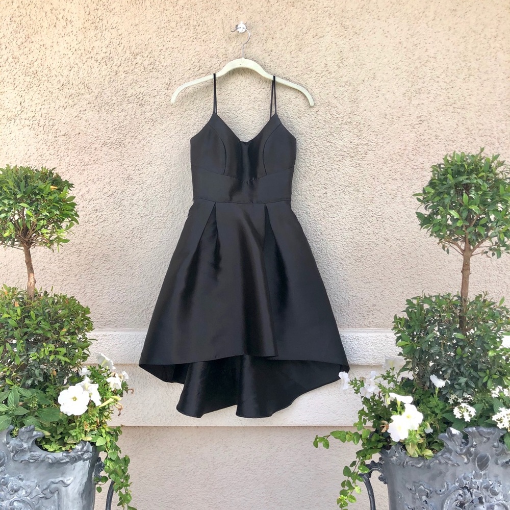 Teeze Me Black Satin High Low Dress! Size 3